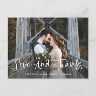 Carte Postale Amour et Merci   Rustic Mariage photo Merci