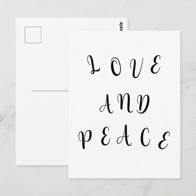 Carte Postale Amour Et Paix (Devant / Derrière)