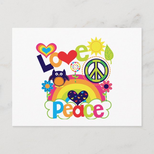 Carte Postale Amour et paix bébé (Devant)