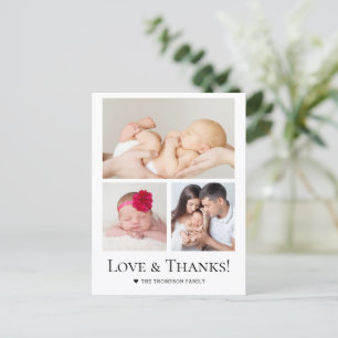 Carte Postale Amour et Remerciements Cadeau personnalisé avec ph