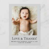 Amour et Remerciements Mod Gris Bébé Photo Naissan