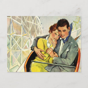 Carte Postale Amour et romance vintage, Montagnes Russes