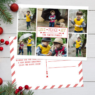 Carte Postale Amour festif, Paix, Joie | Six Photo Collage