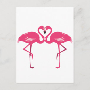Carte Postale Amour Flamant rose