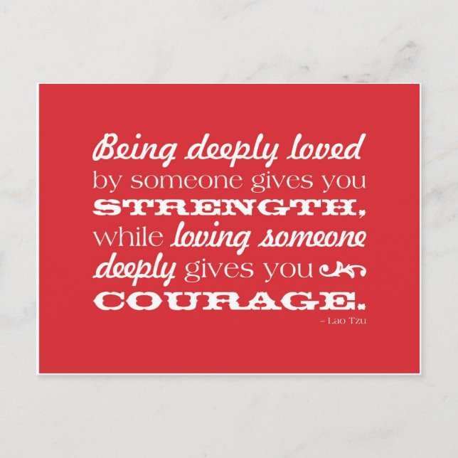 Carte Postale Amour = Force et courage (Devant)