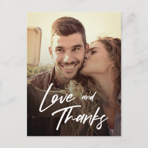 Carte Postale Amour minimal et merci propre photo Remplacer