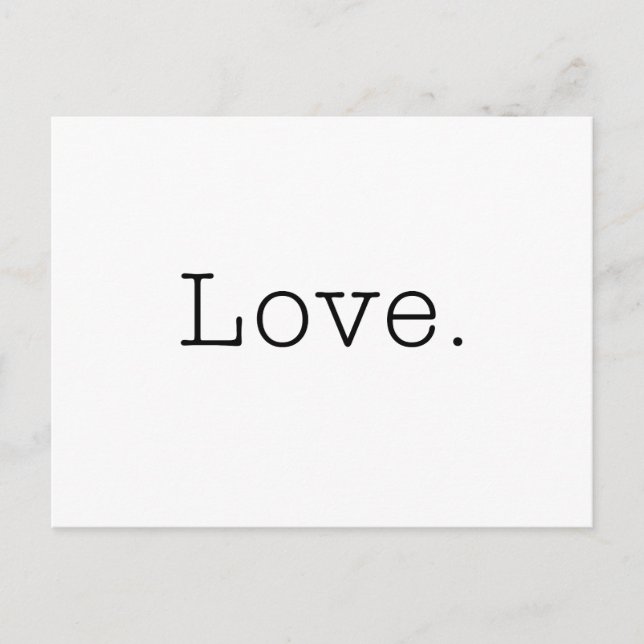 Carte Postale Amour. Modèle noir et blanc de citation d'amour (Devant)