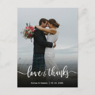 Carte Postale Amour moderne et merci Mariage Photo Merci