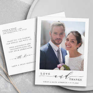 Carte Postale Amour moderne et remerciements Photo de mariage re