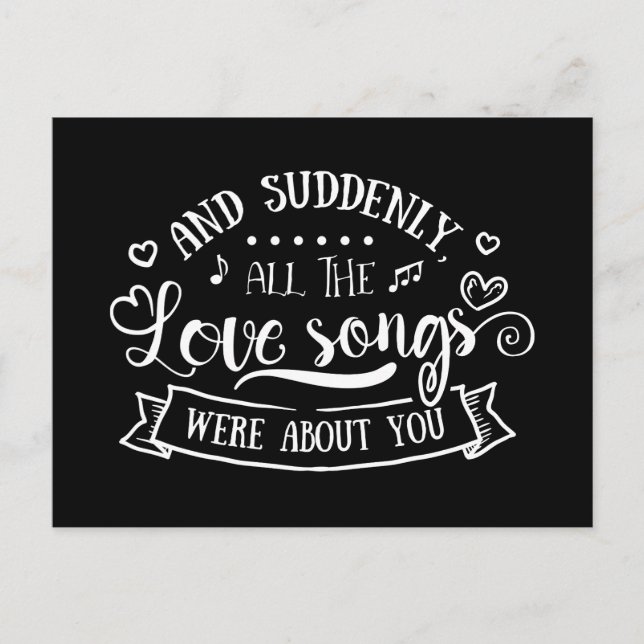 Carte Postale Amour, Penser à toi, Miss You, Mariage (Devant)