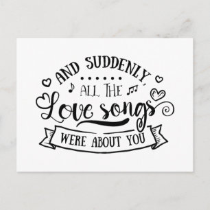 Carte Postale Amour, Penser à toi, Miss You, Mariage