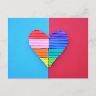 Carte Postale Amour Pop Art Twin Saint-Valentin Cœurs Arc-en-cie