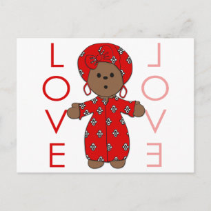 Carte Postale Amour - Poupée Africaine