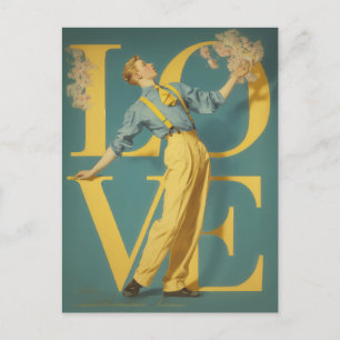 Carte Postale Amour romantique rétro