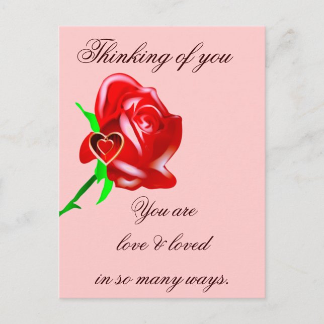 Carte Postale Amour-Rose & Coeur_ (Devant)