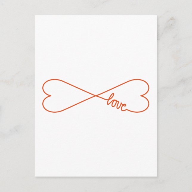 Carte Postale Amour sans fin, signe infini en forme de coeur (Devant)
