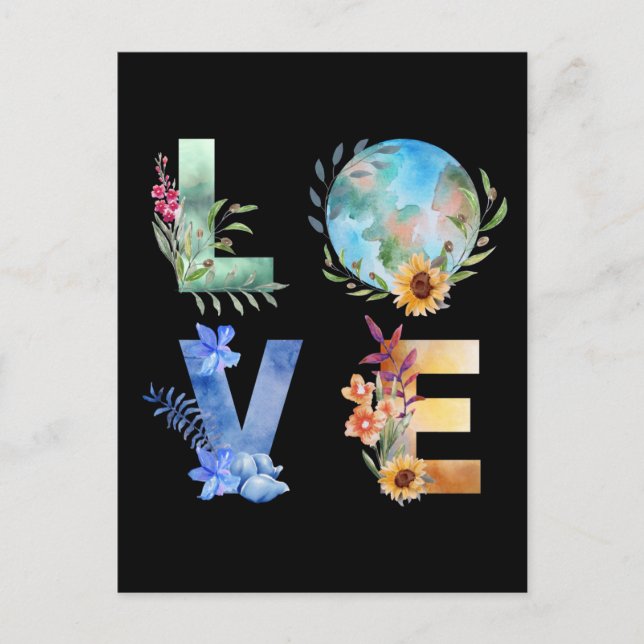 CARTE POSTALE AMOUR SAUVER NOTRE PLANÈTE (Devant)