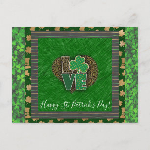 Carte Postale Amour Shamrock Jour de la Saint Patrick