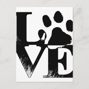 Carte Postale Amour Simple de Patte d'Animal