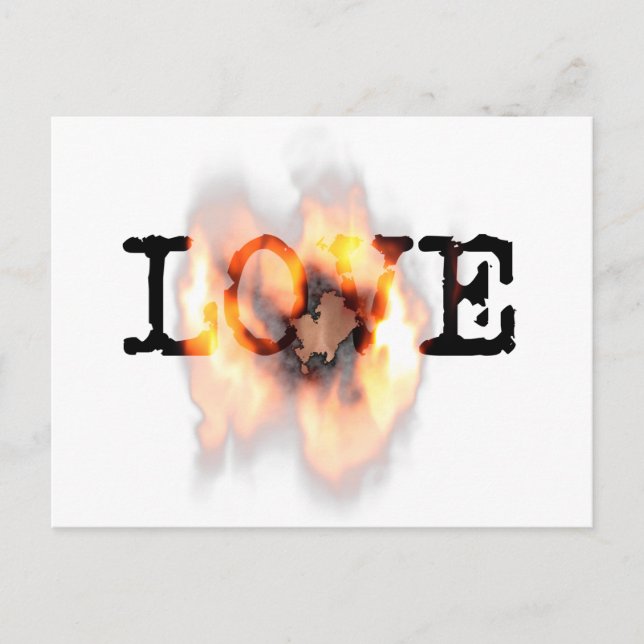 Carte Postale AMOUR sur le feu (Devant)