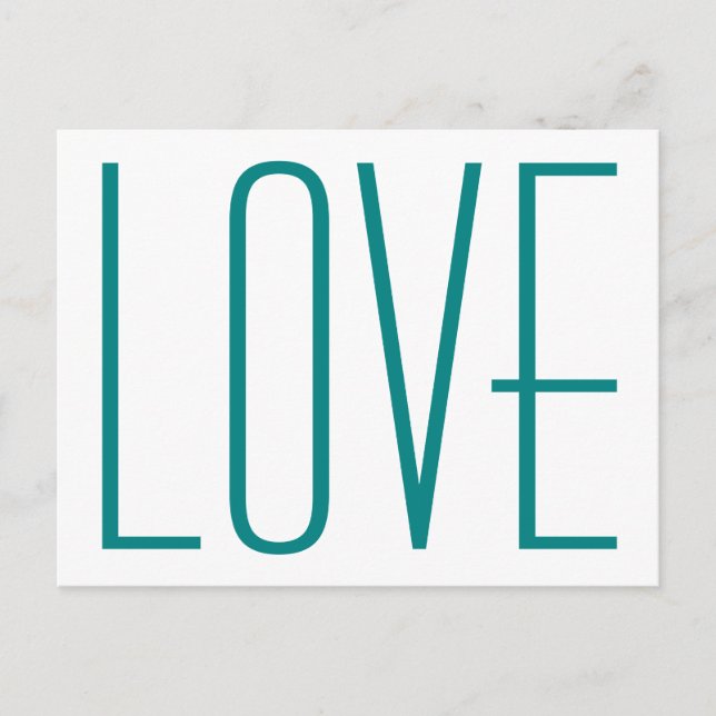 Carte Postale AMOUR turquoise (Devant)