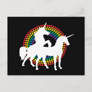 CARTE POSTALE AMOUR UNICORN