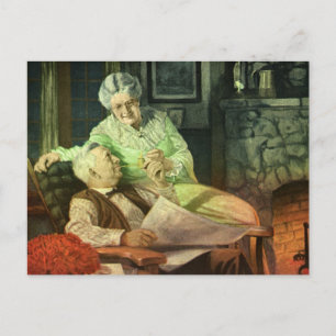 Carte Postale Amour vintage et romance ; Grand-parents romantiqu