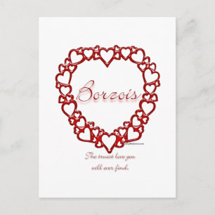 Carte Postale Amour Vrai Borzoi