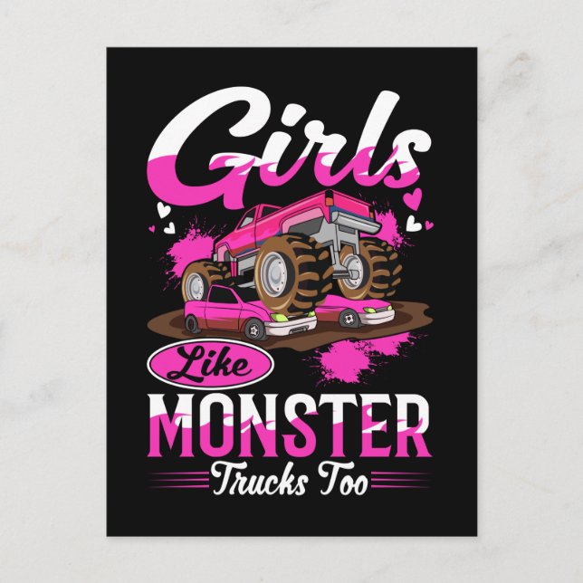 Carte Postale Amoureuses de Monster Trucks Fille Monster Truck (Devant)