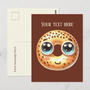 Carte Postale Amoureux de bagel amusant ajouter du texte