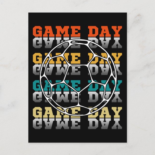 Carte Postale Amoureux de football du jour de match Typographie  (Devant)