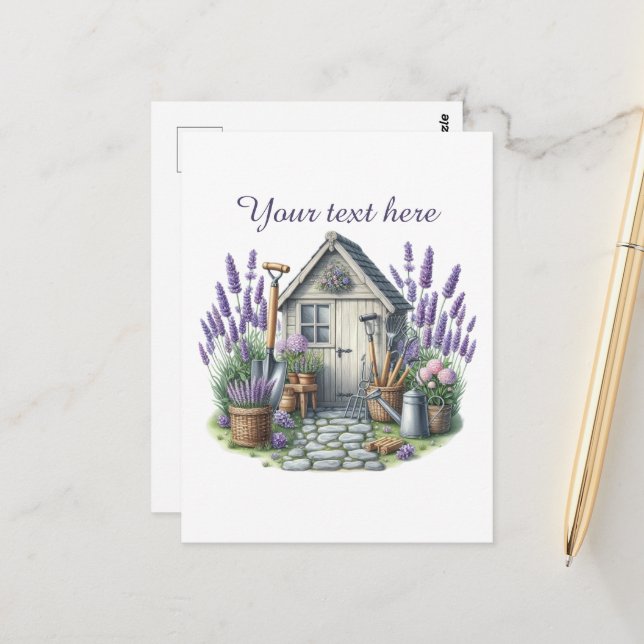 Carte Postale Amoureux de jardinage mignons personnalisables  (Devant/Arrière en situation)