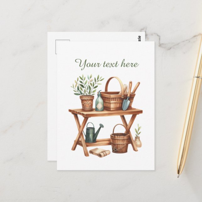 Carte Postale Amoureux de jardinage mignons personnalisables  (Devant/Arrière en situation)