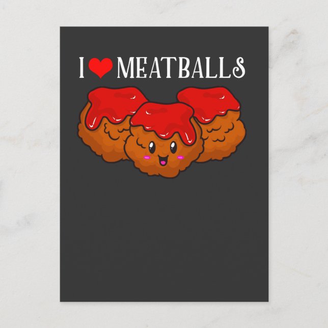 Carte Postale Amoureux de Meatball Kawaii Ventilateur alimentair (Devant)