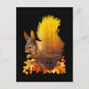 Carte Postale Amoureux des animaux de la forêt d'écureuils