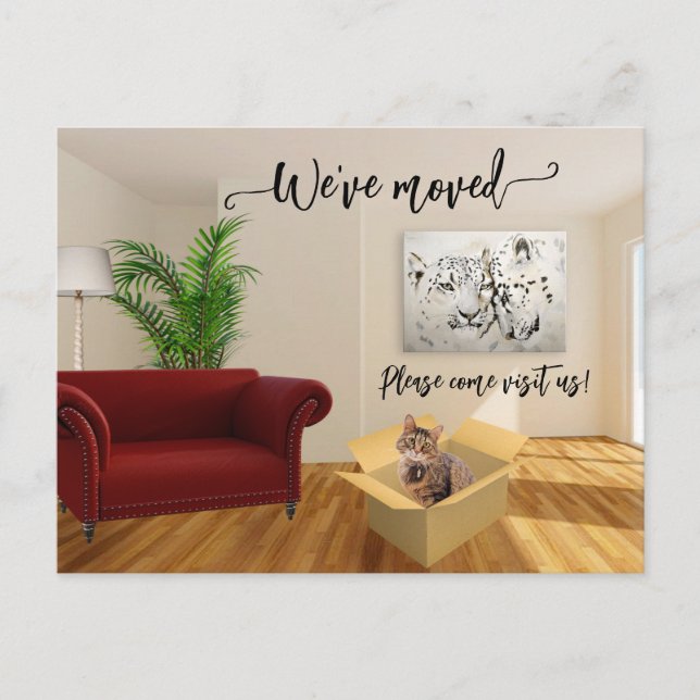 Carte postale Amoureux des chats Nouvelle maison M (Devant)