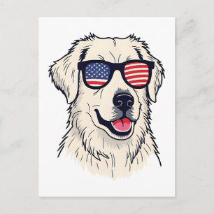 Carte Postale Amoureux des chiens USA - Puppy cool avec des lune