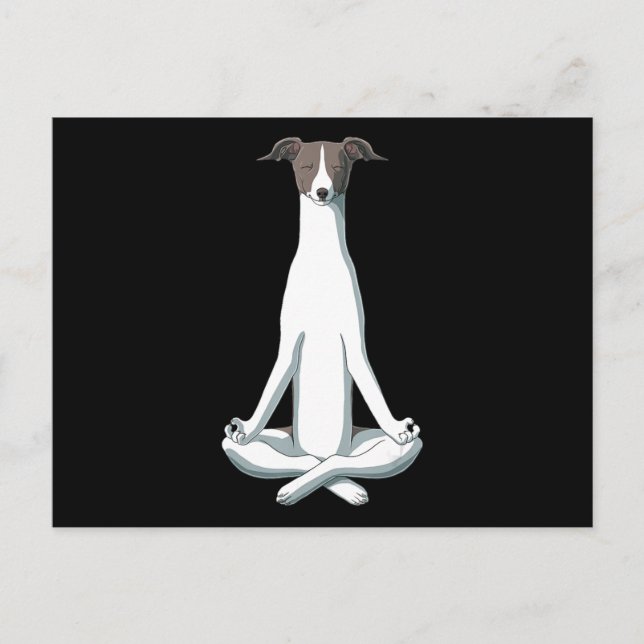 Carte Postale Amoureux des chiens | Yoga lévrier italien (Devant)
