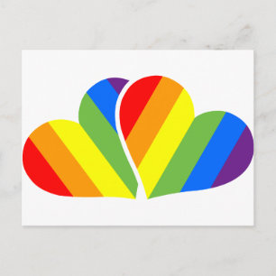 Carte Postale Amoureux des coeurs arc-en-ciel