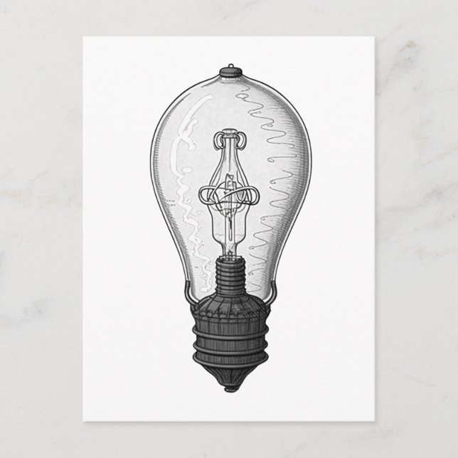 Carte Postale Ampoule vintage Steampunk (Devant)
