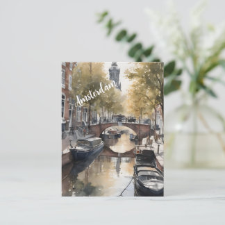 Carte Postale Amsterdam aquarelle