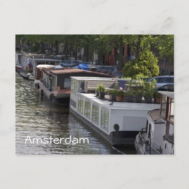 Carte postale Amsterdam Canal House Boats (Devant)