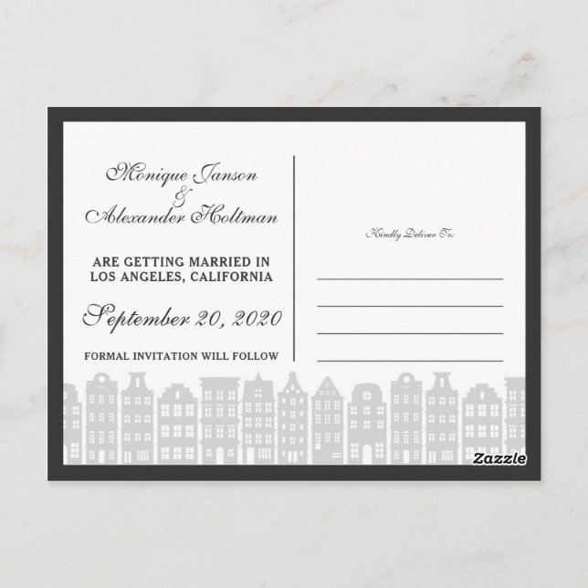 Carte Postale Amsterdam Canal Maisons Hollandaise Enregistrer La (Dos)