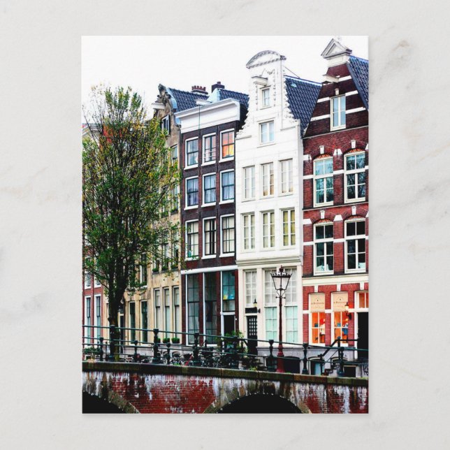 Carte Postale Amsterdam Canal Rainy Spring Day (Devant)