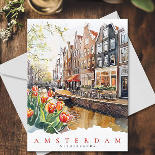 Carte Postale Amsterdam Canal Spring Time Waterton Travel
