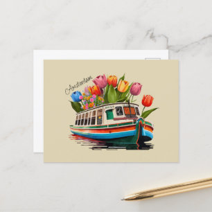 Carte postale Amsterdam Holland Boat Travel