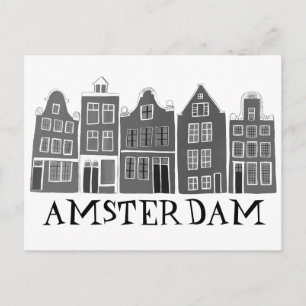 Carte Postale Amsterdam Holland Canal Maisons Voyage mignon