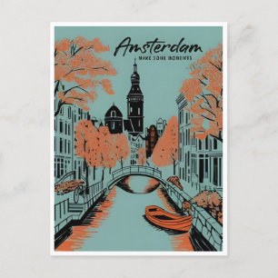 Carte Postale Amsterdam Holland Pays-Bas Vintage néerlandais