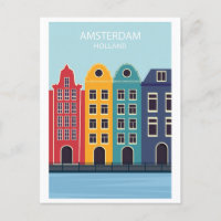 Amsterdam Holland Vintage Coloré Canal House