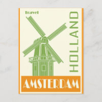 Amsterdam Holland Vintage Wmill Travel